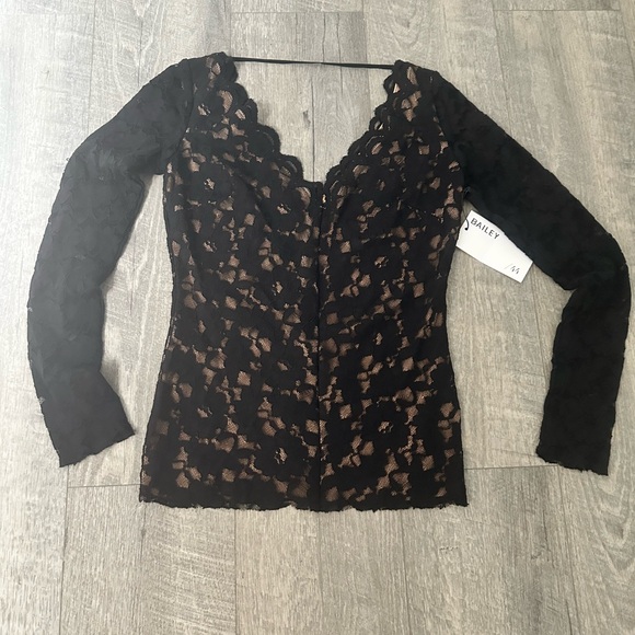 Bailey 44 Black Lace Top - Picture 1 of 7